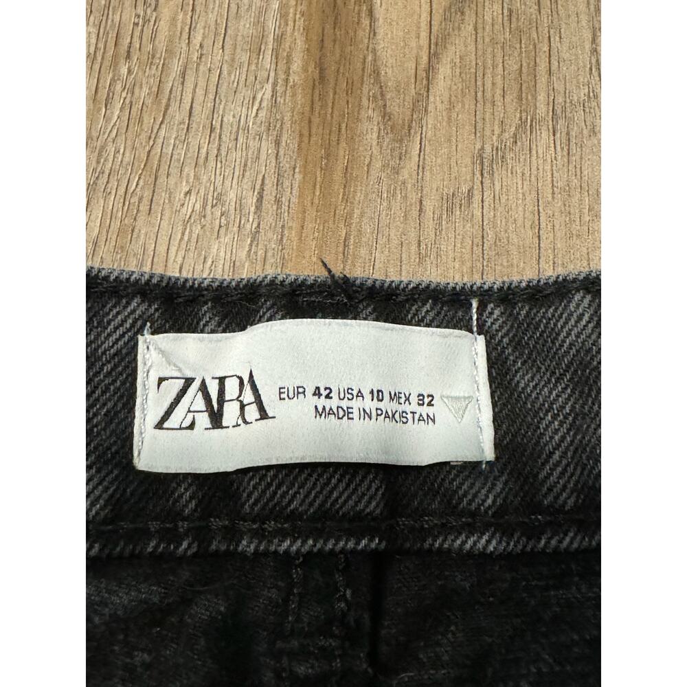 Zara Womens Black Denim Shorts Size 10 - Picture 3 of 8